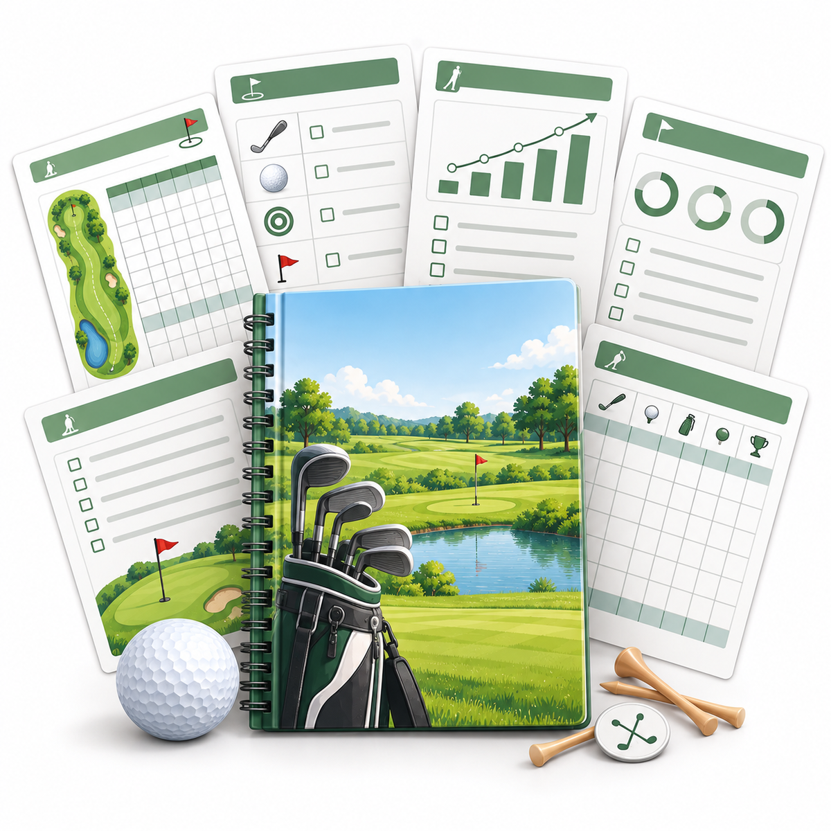 Golf Scorecard & Progress Tracker Pack